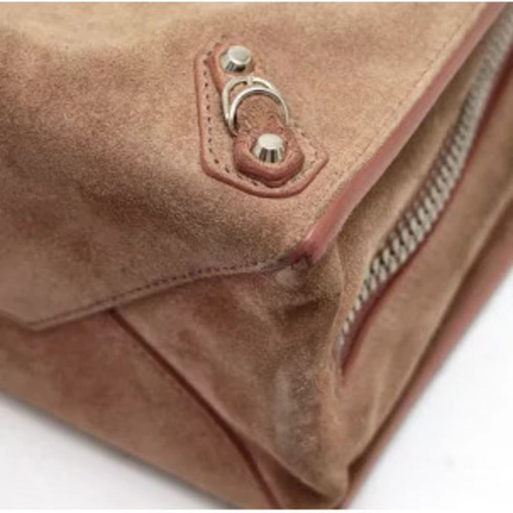 Balenciaga Paper Bag Suede Calfskin Pink Beige - Picture 5 of 6